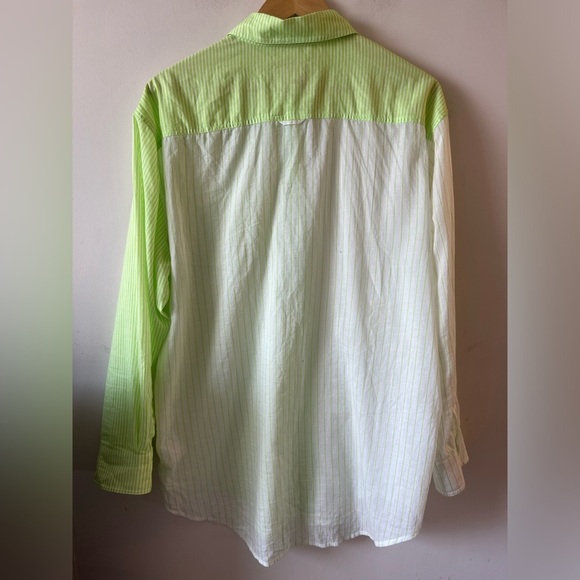 Solid & Striped 100 % Cotton Green Striped Shirt Large - Picture 11 of 11